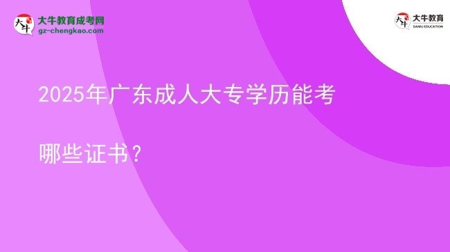 2025年廣東成人大專學歷能考哪些證書？圖片