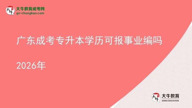 廣東成考專升本學歷可報事業(yè)編嗎2026年圖片