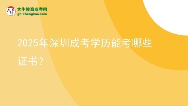 2025年深圳成考學歷能考哪些證書？圖片