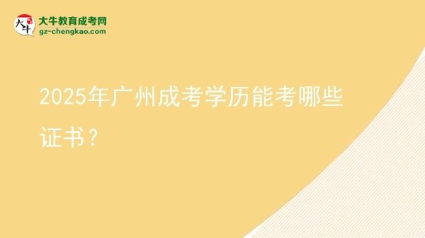 2025年廣州成考學(xué)歷能考哪些證書？圖片