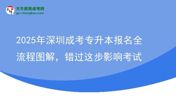 2025年深圳成考專升本報名全流程圖解，錯過這步影響考試圖片