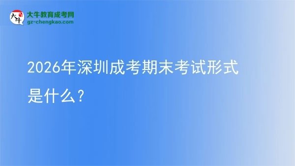 2026年深圳成考期末考試形式是什么？