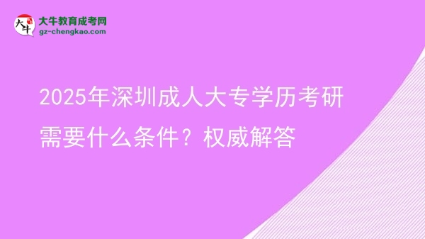 2025年深圳成人大專學歷考研需要什么條件？權威解答圖片