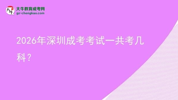 【答疑】2026年深圳成考考試一共考幾科？
