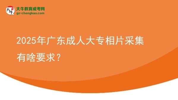 2025年廣東成人大專相片采集有啥要求？
