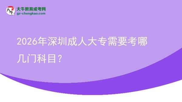 2026年深圳成人大專需要考哪幾門科目？圖片