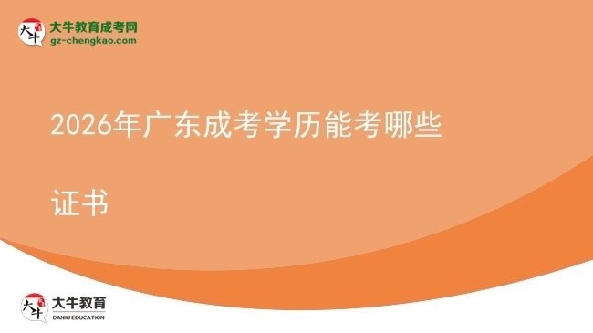 2026年廣東成考學(xué)歷能考哪些證書圖片