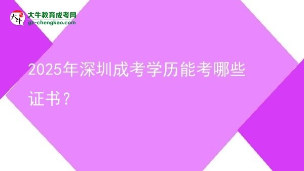 2025年深圳成考學(xué)歷能考哪些證書？圖片