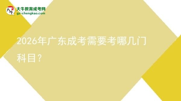 2026年廣東成考需要考哪幾門科目？圖片