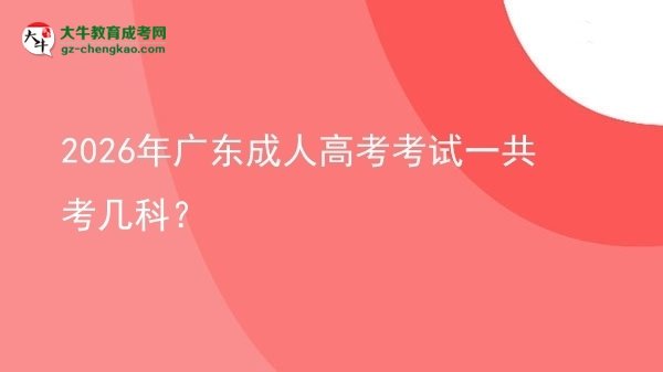 2026年廣東成人高考考試一共考幾科？圖片